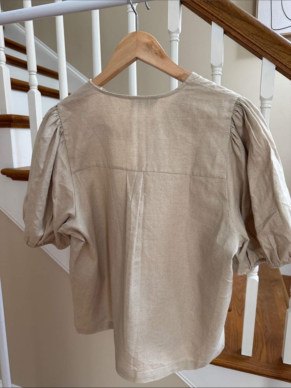 ZARA linen blouse with front bow tie closure - Picture 5 of 7
